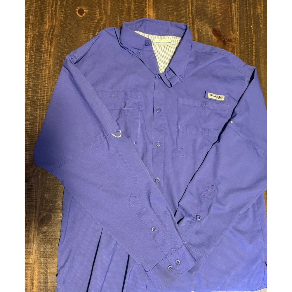 Columbia Men's Fishing Shirt PFG   Size Large Long Sleeve Ventilated